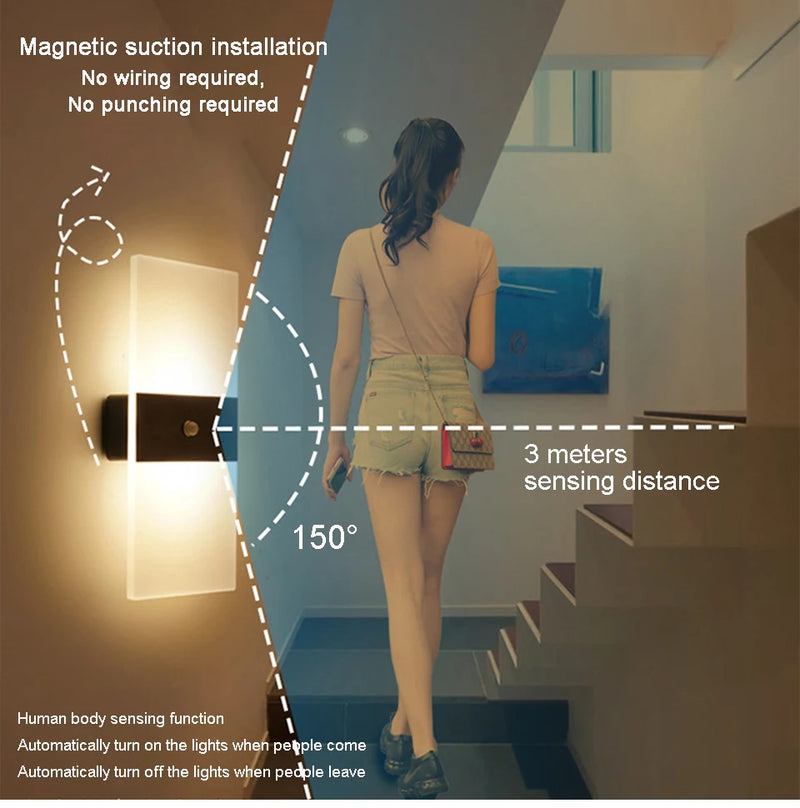 Luminária de Parede sem fio - Com toque sensor de movimento