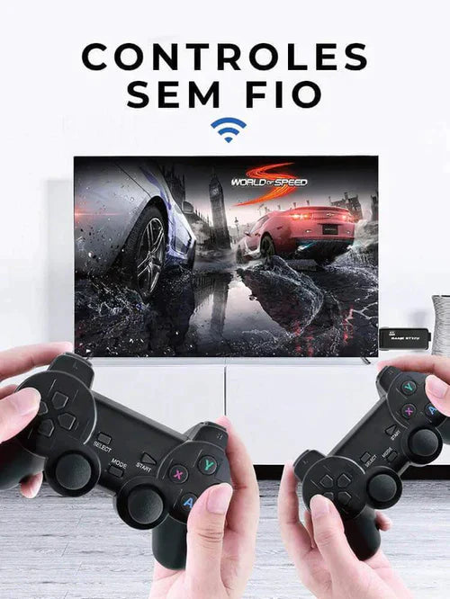 Game Retrô 4k Original 10.000 Mil Jogos + 2 controles SEM FIO